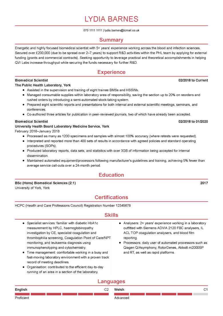 Modern CV template