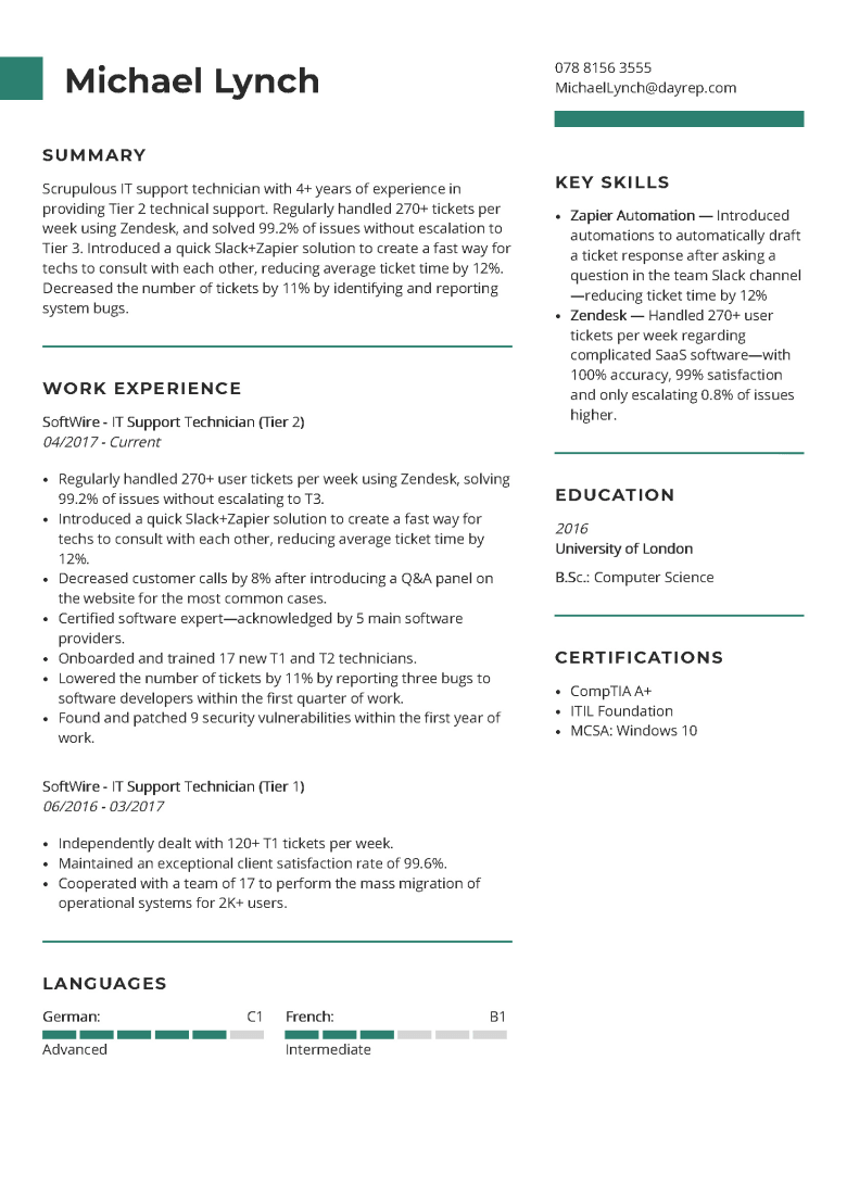 Basic CV template 2