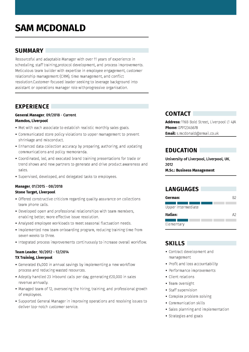 Basic CV Template