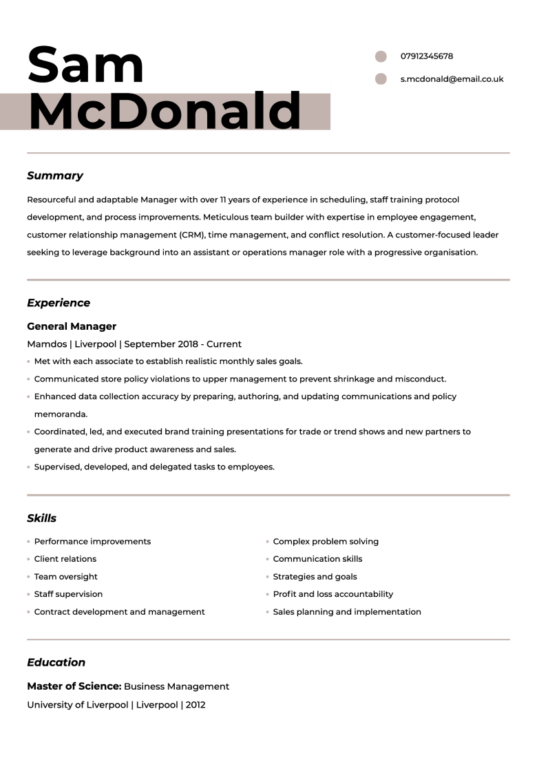 Creative CV template