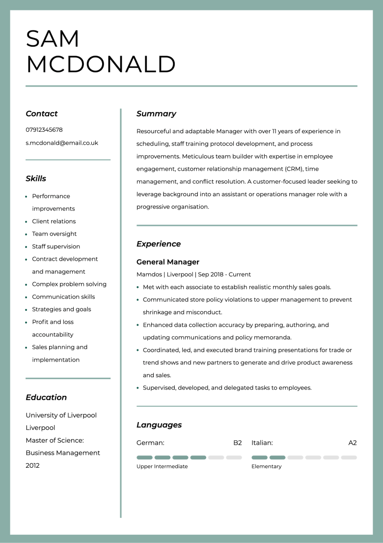 Creative CV template