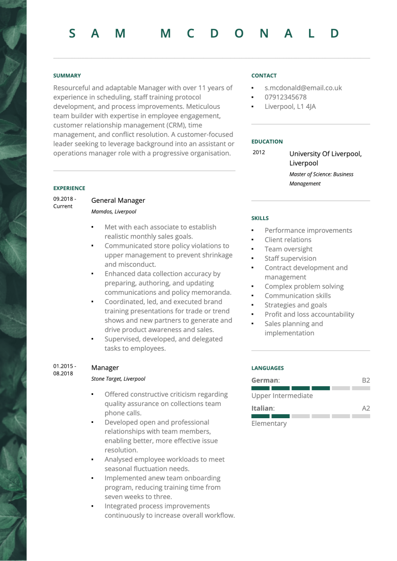 Creative CV template