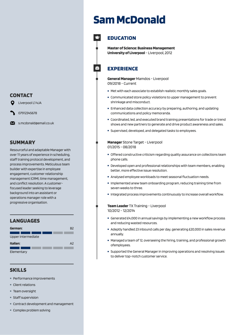 Professional CV template