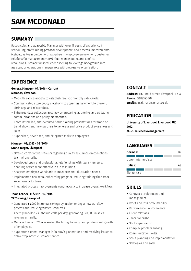 Basic CV template