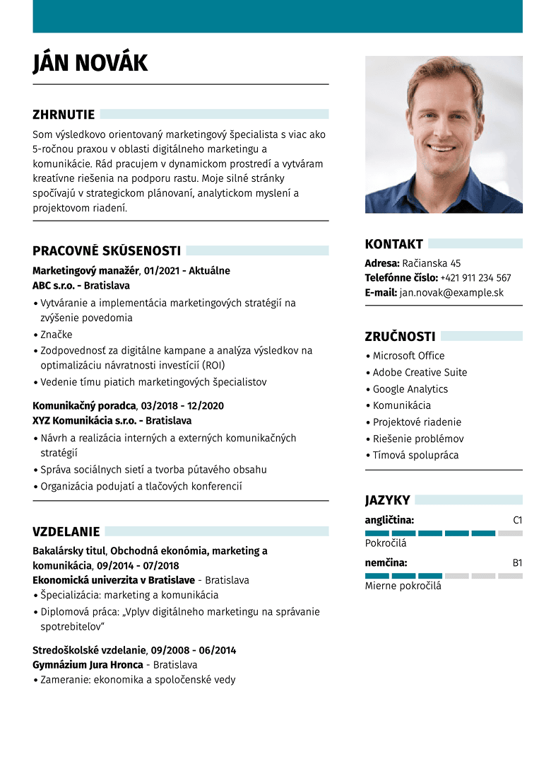 CV made in LiveCareer builder